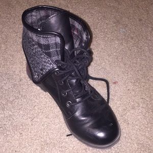 Black combat boots